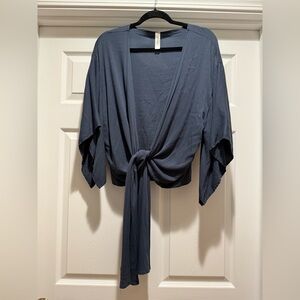 Mahina Navy Tie-Front Cardigan